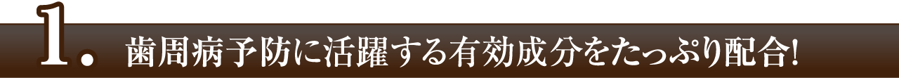 歯周病予防に活躍する有効成分をたっぷり配合！
