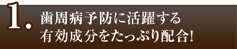 歯周病予防に活躍する有効成分をたっぷり配合！