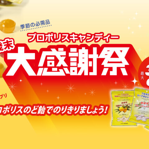 【2026年1月30日まで】プロポリスキャンディー歳末大感謝祭